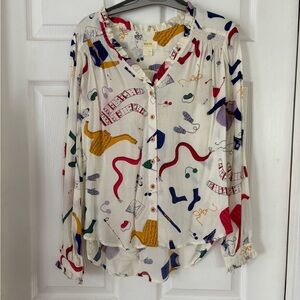 Women's Anthropologie Multicolor Patterned Blouse